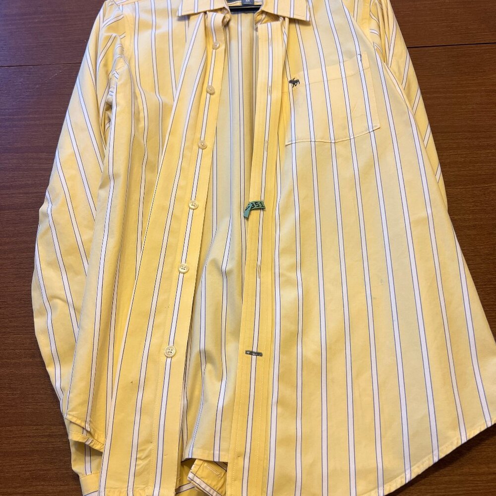 Men's Abercromie & Fitch Shirt - Yellow / White - Medium Muscle - Like New